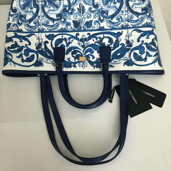 SOLDDolce&Gabbana tote bag Majolica print leather - Picture 4 of 6